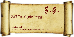 Zám György névjegykártya